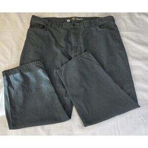 CARHARTT Twill Work Pants Mens 44x30 Olive Green Relaxed Fit Straight Carpenter